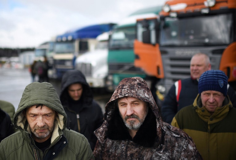 Caminhoneiros na Russia - Foto Ramil Sitdikov / Sputnik
